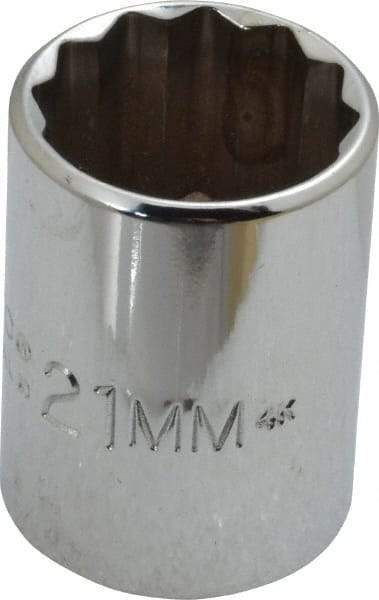 Proto - 1/2" Drive, Standard Hand Socket - 12 Points, 1-7/16" OAL, Chrome Finish - Benchmark Tooling