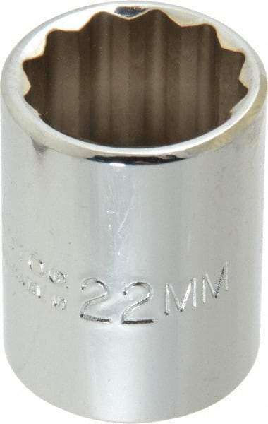 Proto - 1/2" Drive, Standard Hand Socket - 12 Points, 1-17/32" OAL, Chrome Finish - Benchmark Tooling