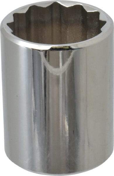 Proto - 1/2" Drive, Standard Hand Socket - 12 Points, 1-17/32" OAL, Chrome Finish - Benchmark Tooling