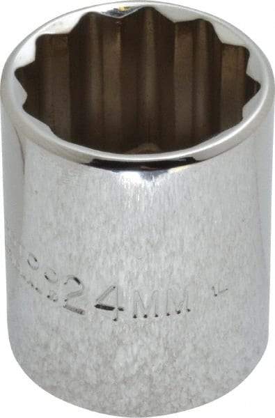 Proto - 1/2" Drive, Standard Hand Socket - 12 Points, 1-17/32" OAL, Chrome Vanadium, Chrome Finish - Benchmark Tooling