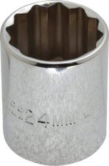 Proto - 1/2" Drive, Standard Hand Socket - 12 Points, 1-17/32" OAL, Chrome Vanadium, Chrome Finish - Benchmark Tooling