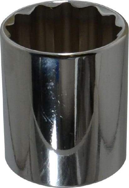 Proto - 1/2" Drive, Standard Hand Socket - 12 Points, 1-25/32" OAL, Chrome Finish - Benchmark Tooling