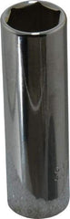 Proto - 11/16", 1/2" Drive, Deep Hand Socket - 6 Points, 3-1/4" OAL, Chrome Finish - Benchmark Tooling