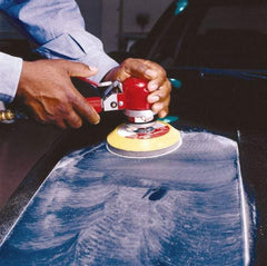 3M - 5" Diam, 120 Grit Ceramic Adhesive PSA Disc - Fine Grade, Red, F Weighted Backing, Flexible, Use with Random Orbital Sanders - Benchmark Tooling