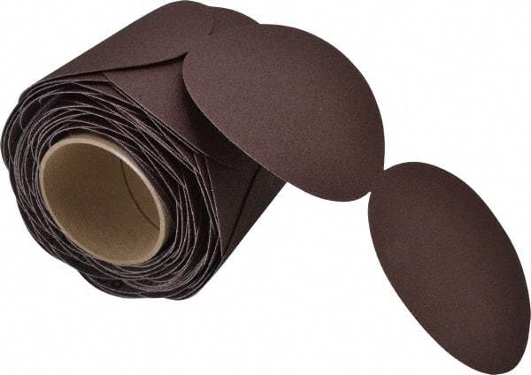 3M - 5" Diam, 80 Grit Aluminum Oxide Adhesive PSA Disc - Medium Grade, X Weighted Cloth Backing, For Bench Top Motors, Random Orbital Sanders - Benchmark Tooling