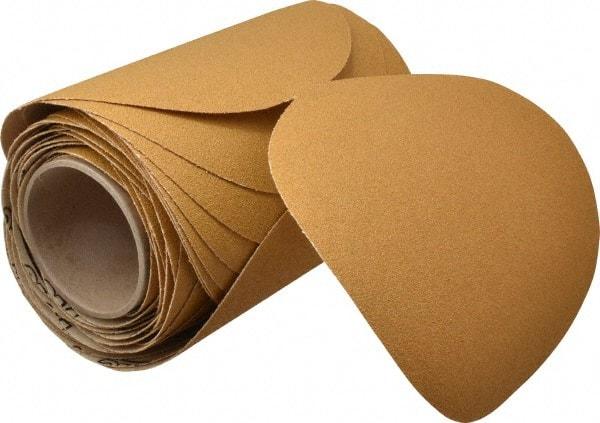 3M - 8" Diam, 60 Grit Aluminum Oxide Adhesive PSA Disc - Medium Grade, Gold, F Weighted Backing, Flexible, Use with Random Orbital Sanders - Benchmark Tooling