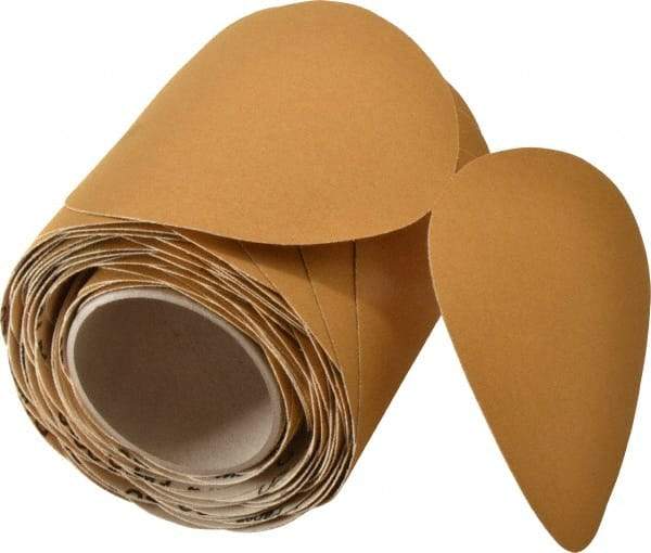 3M - 6" Diam, 120 Grit Aluminum Oxide Adhesive PSA Disc - Fine Grade, Gold, F Weighted Backing, Flexible, Use with Random Orbital Sanders - Benchmark Tooling