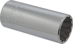 Proto - 1-1/16", 1/2" Drive, Deep Hand Socket - 12 Points, 3-1/4" OAL, Chrome Finish - Benchmark Tooling