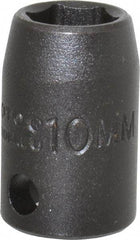 Proto - 3/8" Drive 10mm Standard Impact Socket - 6 Points, 1-1/32" OAL - Benchmark Tooling