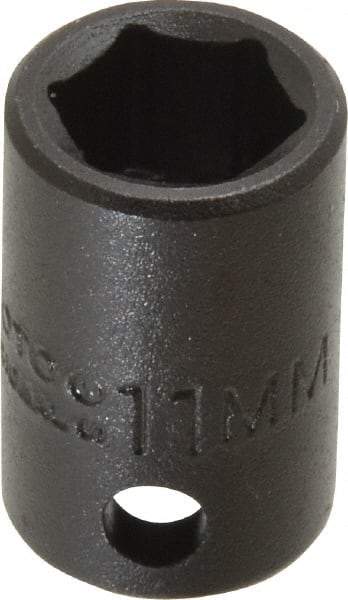Proto - 3/8" Drive 11mm Standard Impact Socket - 6 Points, 1-1/32" OAL - Benchmark Tooling