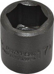 Proto - 3/8" Drive 17mm Standard Impact Socket - 6 Points, 1-3/32" OAL - Benchmark Tooling