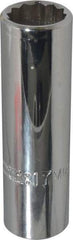 Proto - 1/2" Drive, Deep Hand Socket - 12 Points, 3-1/4" OAL, Chrome Finish - Benchmark Tooling