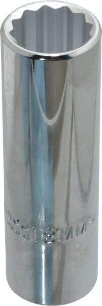 Proto - 1/2" Drive, Deep Hand Socket - 12 Points, 3-1/4" OAL, Chrome Finish - Benchmark Tooling
