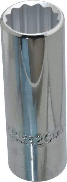 Proto - 1/2" Drive, Deep Hand Socket - 12 Points, 3-1/4" OAL, Chrome Finish - Benchmark Tooling