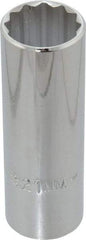 Proto - 1/2" Drive, Deep Hand Socket - 12 Points, 3-1/4" OAL, Chrome Finish - Benchmark Tooling