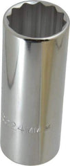 Proto - 1/2" Drive, Deep Hand Socket - 12 Points, 3-1/4" OAL, Chrome Finish - Benchmark Tooling
