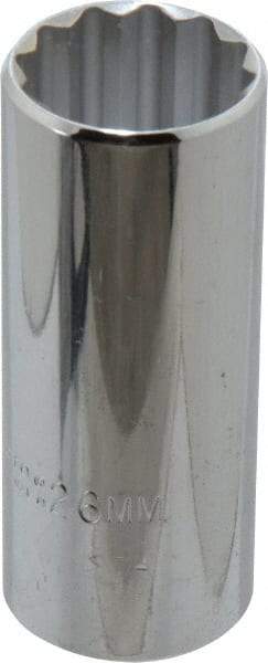 Proto - 1/2" Drive, Deep Hand Socket - 12 Points, 3-1/4" OAL, Chrome Finish - Benchmark Tooling