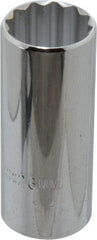 Proto - 1/2" Drive, Deep Hand Socket - 12 Points, 3-1/4" OAL, Chrome Finish - Benchmark Tooling