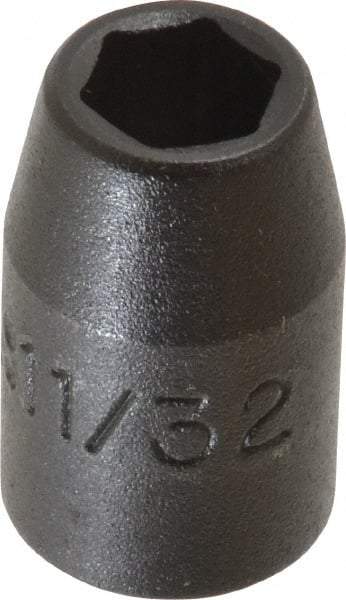 Proto - 3/8" Drive 11/32" Standard Impact Socket - 6 Points, 1-3/32" OAL - Benchmark Tooling