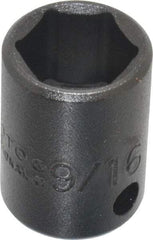 Proto - 3/8" Drive 9/16" Standard Impact Socket - 6 Points, 1-3/32" OAL - Benchmark Tooling