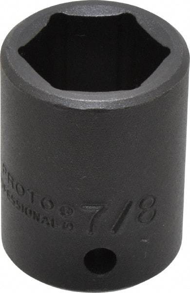 Proto - 1/2" Drive 7/8" Standard Impact Socket - 6 Points, 1-5/8" OAL - Benchmark Tooling