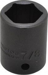 Proto - 1/2" Drive 7/8" Standard Impact Socket - 6 Points, 1-5/8" OAL - Benchmark Tooling