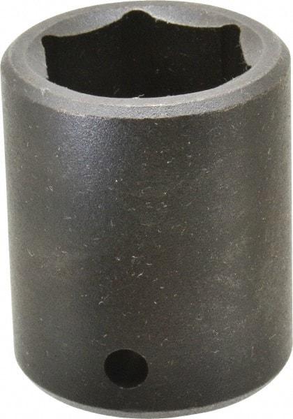 Proto - 1/2" Drive 1" Standard Impact Socket - 6 Points, 1-3/4" OAL - Benchmark Tooling