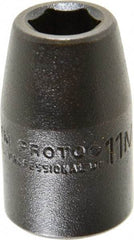 Proto - 1/2" Drive 11mm Standard Impact Socket - 6 Points, 1-1/2" OAL - Benchmark Tooling