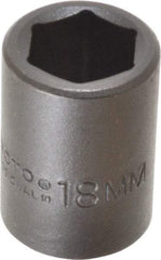 Proto - 1/2" Drive 18mm Standard Impact Socket - 6 Points, 1-1/2" OAL - Benchmark Tooling