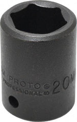 Proto - 1/2" Drive 20mm Standard Impact Socket - 6 Points, 1-39/64" OAL - Benchmark Tooling
