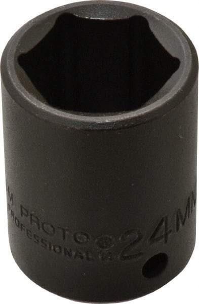 Proto - 1/2" Drive 24mm Standard Impact Socket - 6 Points, 1-39/64" OAL - Benchmark Tooling