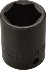Proto - 1/2" Drive 24mm Standard Impact Socket - 6 Points, 1-39/64" OAL - Benchmark Tooling