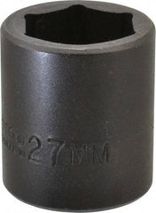 Proto - 1/2" Drive 27mm Standard Impact Socket - 6 Points, 2" OAL - Benchmark Tooling