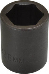 Proto - 1/2" Drive 28mm Standard Impact Socket - 6 Points, 2" OAL - Benchmark Tooling