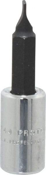 Proto - 1/4" Drive Slotted Screwdriver Socket - 1-53/64" OAL, 3/16" Blade Width, 0.032" Blade Thickness - Benchmark Tooling