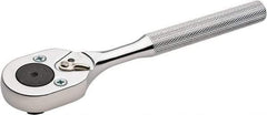 Proto - 3/8" Drive Pear Head Ratchet - Chrome Finish, 7" OAL, 24 Gear Teeth, Standard Knurled Handle, Reversible Head - Benchmark Tooling