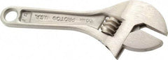 Proto - 1/2" Jaw Capacity, 4" Standard Adjustable Wrench - Steel, Chrome Finish - Benchmark Tooling