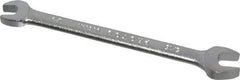 Proto - 1/4" x 5/16" Standard Open End Wrench - 4-1/2" OAL, Double End, Satin Finish, 15° Head Angle - Benchmark Tooling