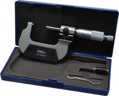 Fowler - 1 to 2" Range, 0.0001" Graduation, Mechanical Outside Micrometer - Ratchet Stop Thimble, Accurate to 0.00016", Digital Counter - Benchmark Tooling