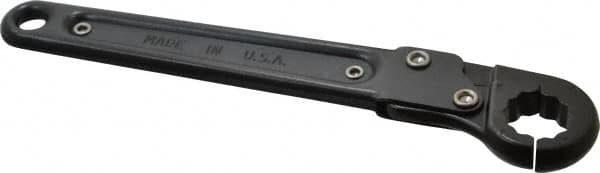 Proto - 5/8", Black Finish, Ratcheting Flare Nut Wrench - 12 Points, 7-1/4" OAL, Steel, Single End Head - Benchmark Tooling