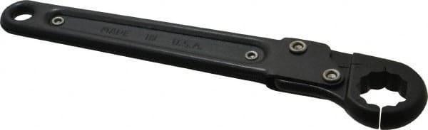 Proto - 11/16", Black Finish, Ratcheting Flare Nut Wrench - 12 Points, 7-1/4" OAL, Steel, Single End Head - Benchmark Tooling