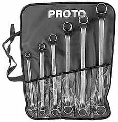 Proto - 6 Piece, 3/8" x 7/16" to 15/16" x 1", 12 Point Box End Wrench Set - Inch Measurement Standard, Satin Finish - Benchmark Tooling