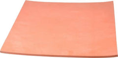 Made in USA - 12" Long, 12" Wide, 1/4" Thick, Silicone Rubber Foam Sheet - 45 to 55 Durometer, Orange-Red, -60 to 600°F, 650 psi Tensile Strength, Plain Backing, Stock Length - Benchmark Tooling