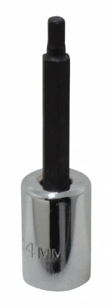 Proto - 3/8" Drive, 4mm Hex Bit Socket - 2-5/8" OAL, 1-5/8" Bit Length - Benchmark Tooling