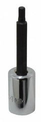 Proto - 3/8" Drive, 4mm Hex Bit Socket - 2-5/8" OAL, 1-5/8" Bit Length - Benchmark Tooling