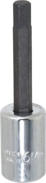 Proto - 3/8" Drive, 6mm Hex Bit Socket - 2-5/8" OAL, 1-5/8" Bit Length - Benchmark Tooling