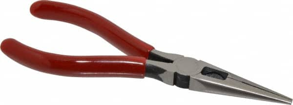 Proto - 6-5/8" OAL, 1-7/8" Jaw Length x 11/16" Jaw Width, Long Nose Side Cutting Chain Nose Pliers - Serrated Jaw, Standard Head, Plastisol Handles - Benchmark Tooling