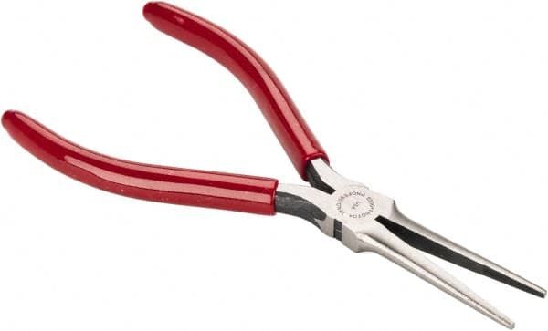 Proto - 6-5/32" OAL, 2-5/32" Jaw Length x 1/2" Jaw Width, Long Nose Needle Nose Pliers - Serrated Jaw, Long Extra Thin Head, Plastisol Handles - Benchmark Tooling