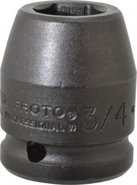 Proto - 3/4" Drive 3/4" Standard Impact Socket - 6 Points, 1-15/16" OAL - Benchmark Tooling