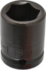 Proto - 3/4" Drive 1-1/16" Standard Impact Socket - 6 Points, 2-1/16" OAL - Benchmark Tooling